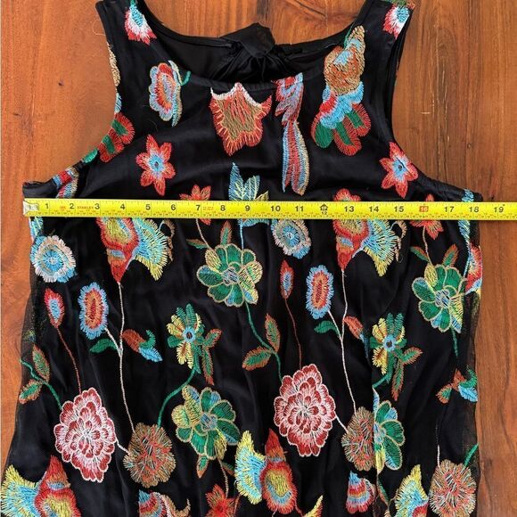 MSK Floral Embroidered Black Dress - Picture 7 of 16